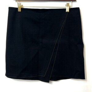 Kenneth Cole Faux Asymmetrical Front Skirt Size 8 NWT Black